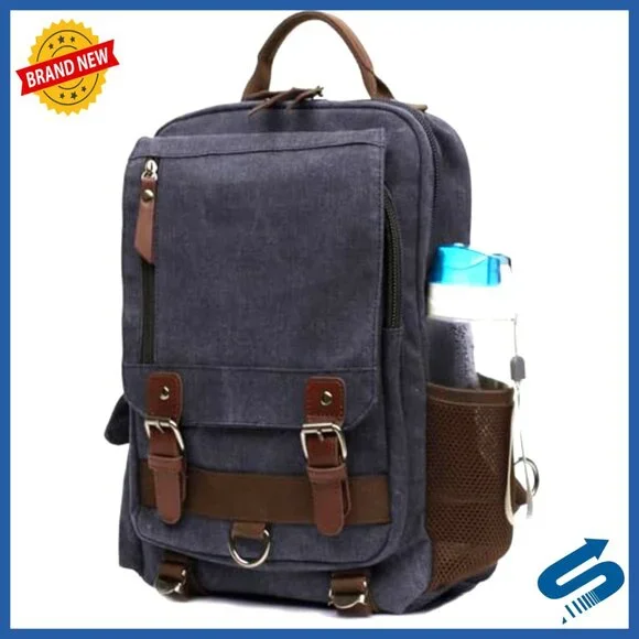 Canvas Cross Body Messenger Bag Retro Travel Backpack Adjustable Strap